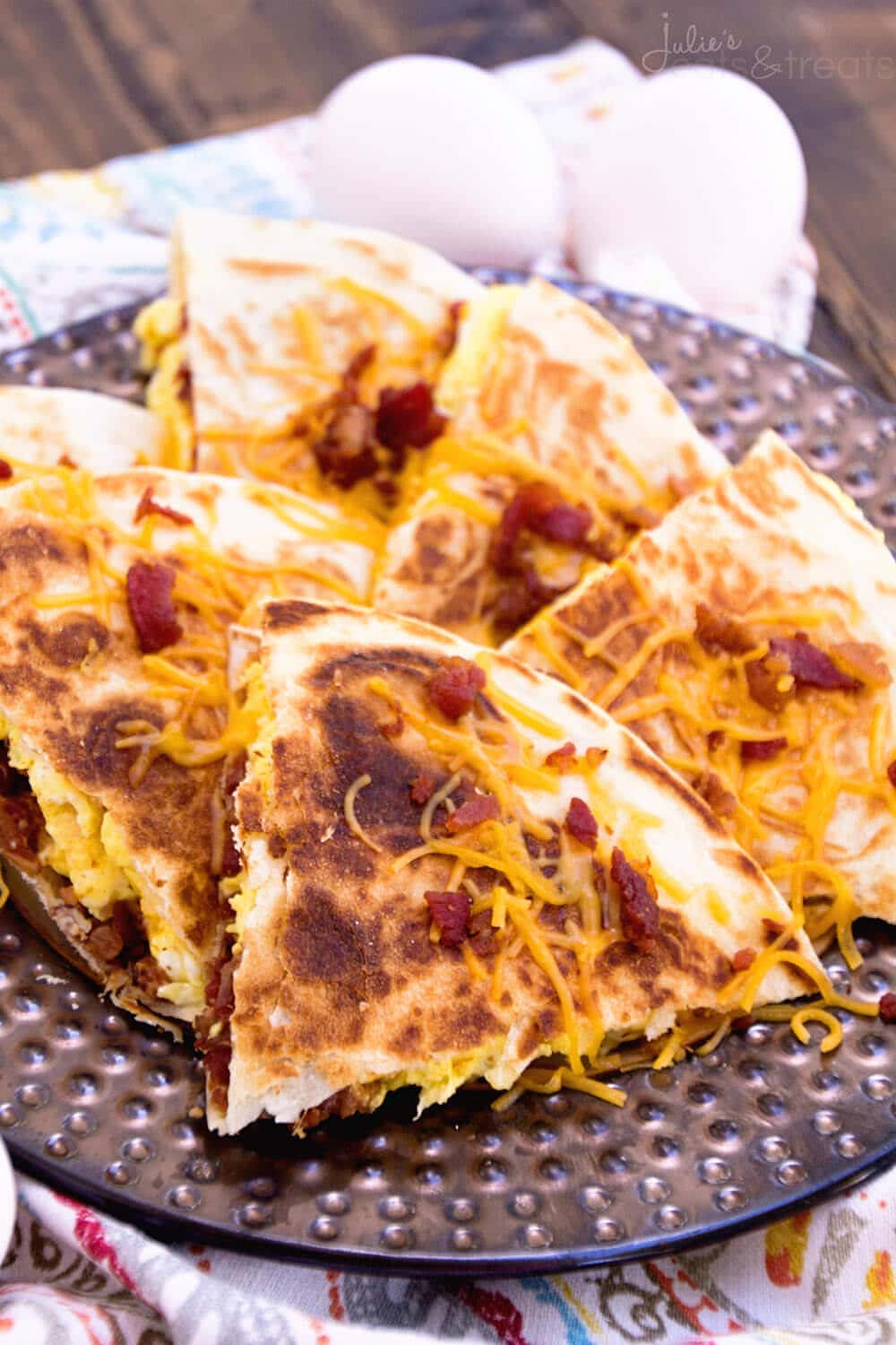 Bacon Egg & Cheese Quesadillas Recipe - Julie's Eats & Treats