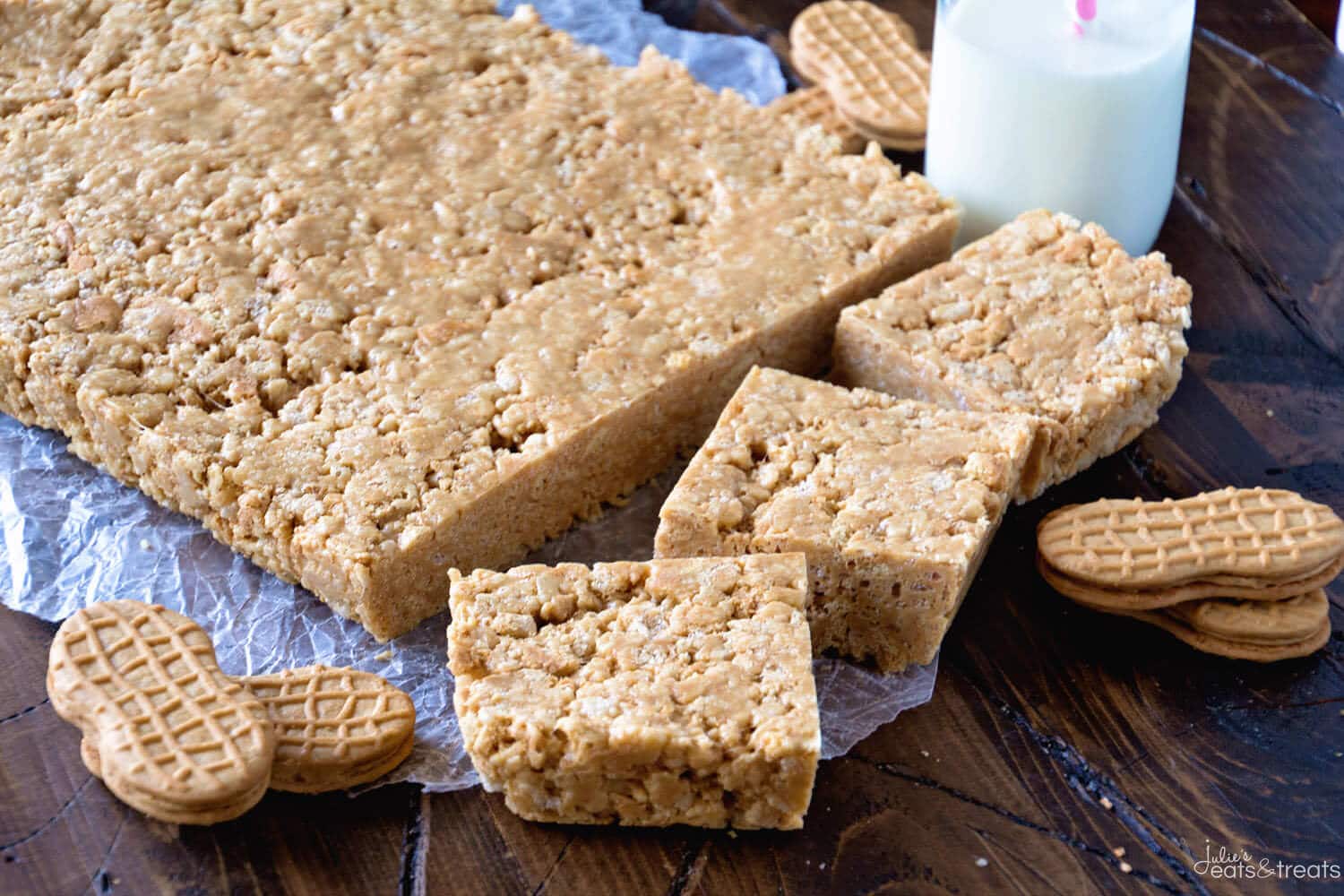 Nutter Butter Rice Krispie Bars Recipe - Julie's Eats & Treats