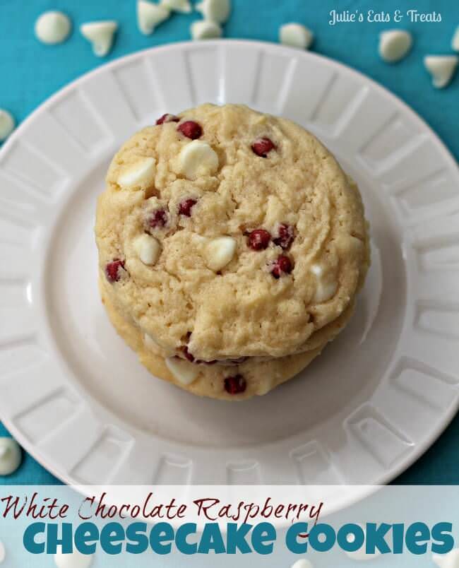 White Chocolate Raspberry Cheesecake Cookies Video Julies Eats And Treats 