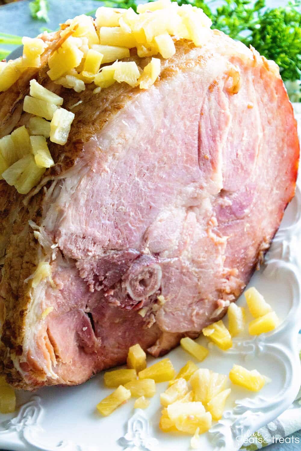 Crock Pot Brown Sugar Pineapple Ham - Julie's Eats & Treats