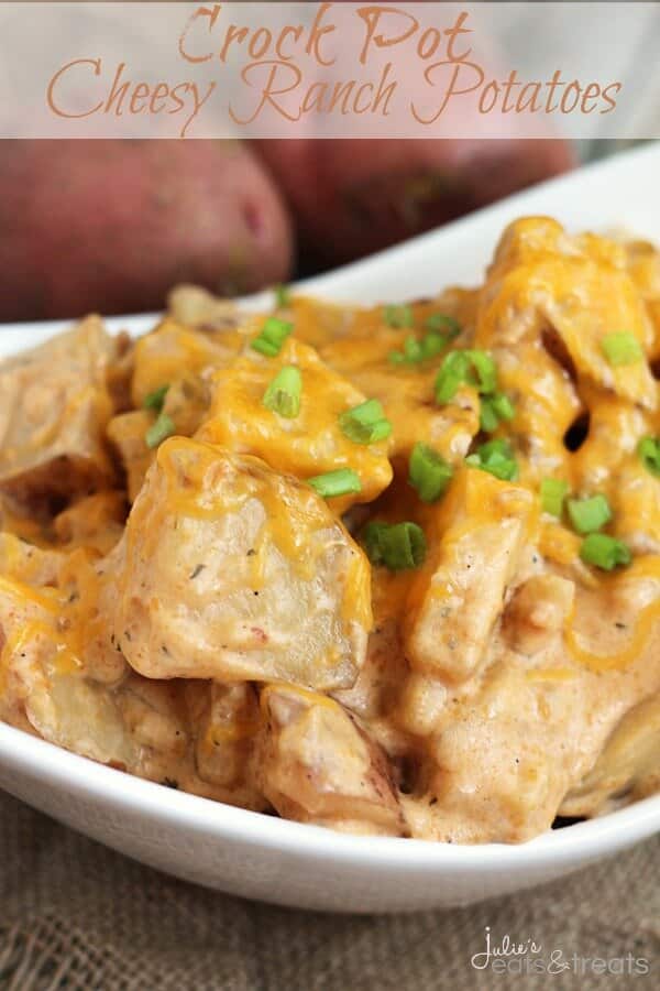 Crock Pot Cheesy Potatoes - Julie's Eats & Treats