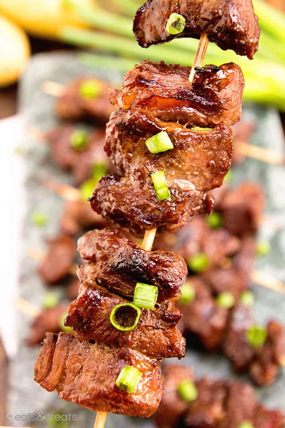 Grilled Asian Garlic Steak Skewers