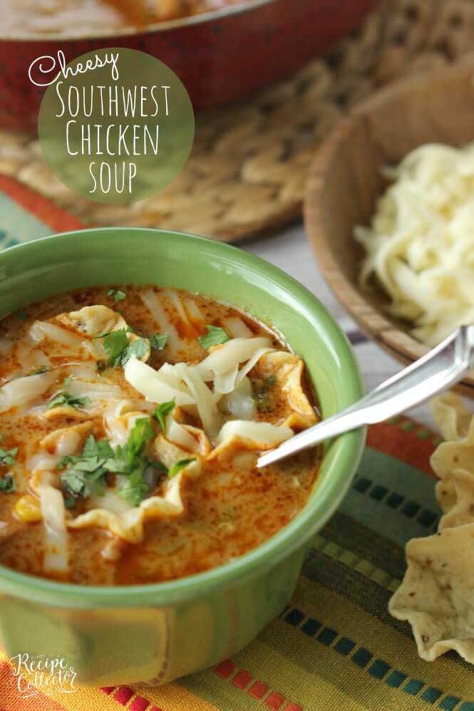 Cheesy Southwest Chicken Soup Recipe - Julie's Eats & Treats