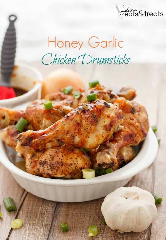 Honey Garlic Chicken Drumsticks Recipe Video Julie S Eats And Treats