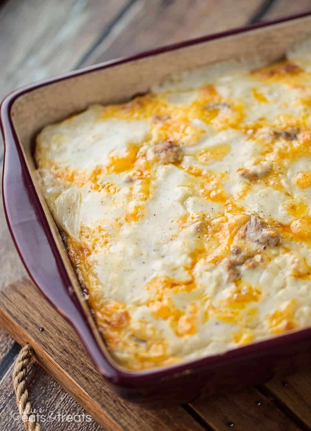 Biscuits and Gravy Overnight Breakfast Casserole - Julie's 