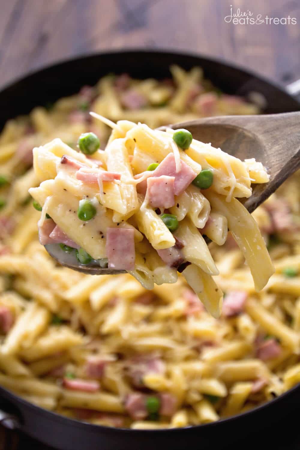 One Pot Ham & Penne Skillet Recipe + VIDEO - Julie's Eats & Treats ®