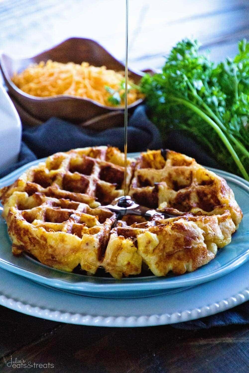 Bacon and Cheese Loaded Hashbrown Waffles - Big Bear's Wife